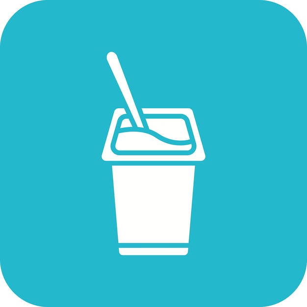 El icono vectorial de yogur se puede usar para el conjunto de iconos de la mañana y el desayuno