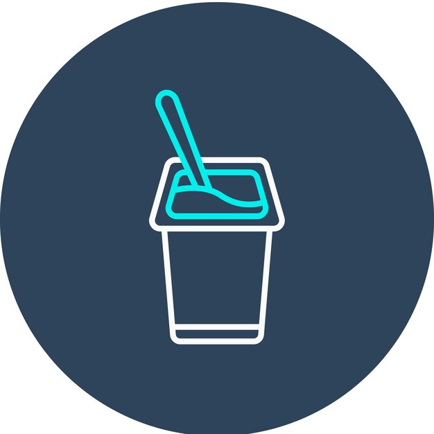 El icono vectorial de yogur se puede usar para el conjunto de iconos de la mañana y el desayuno