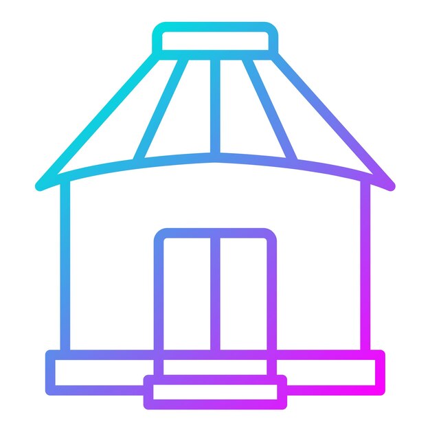 El icono vectorial de la yurta se puede usar para el conjunto de iconos del tipo de casas