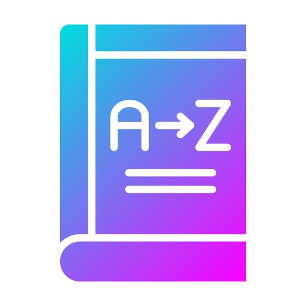 El icono vectorial de A a Z se puede utilizar para el conjunto de iconos de educación