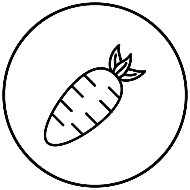 El icono vectorial de zanahoria se puede usar para el conjunto de iconos de Carnaval
