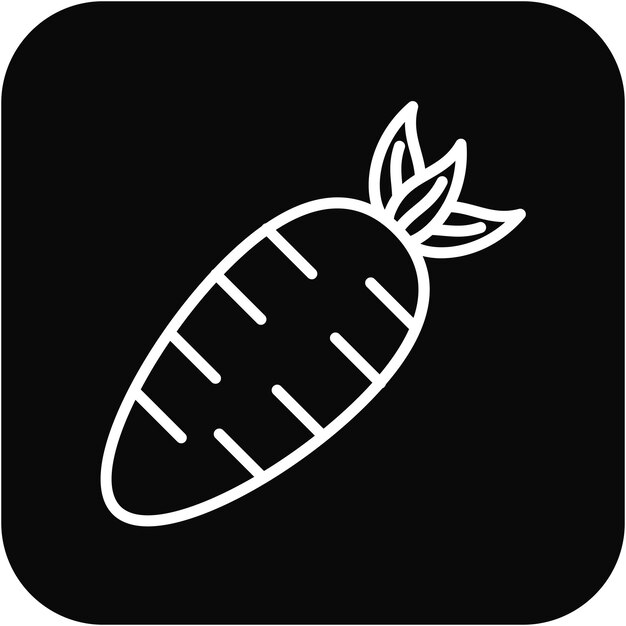 El icono vectorial de zanahoria se puede usar para el conjunto de iconos de Carnaval