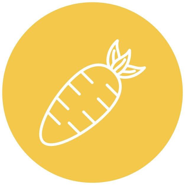 El icono vectorial de zanahoria se puede usar para el conjunto de iconos de Carnaval