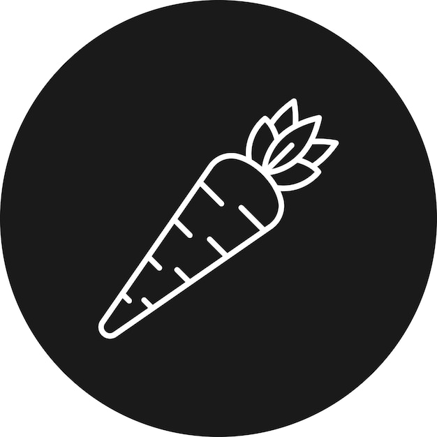 El icono vectorial de zanahorias se puede usar para el conjunto de iconos de la aldea