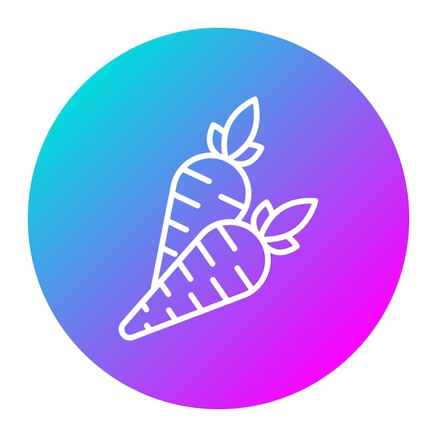 El icono vectorial de zanahorias se puede utilizar para el conjunto de iconos de Agricultura