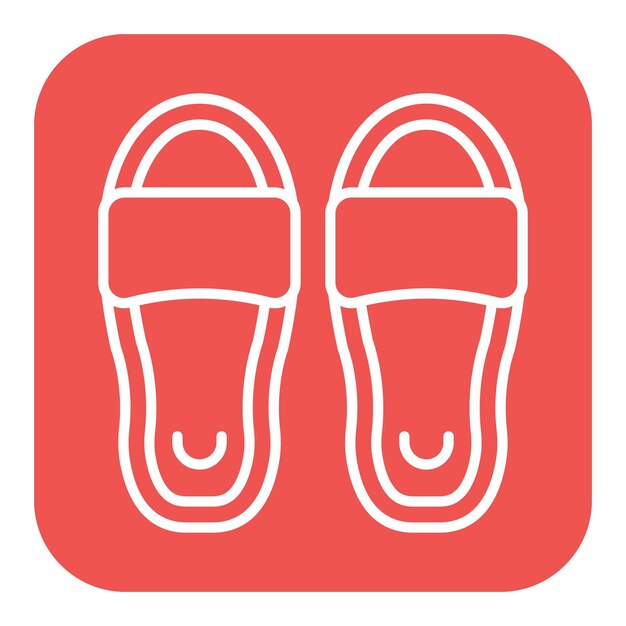 El icono vectorial de zapatillas se puede usar para el conjunto de iconos del spa