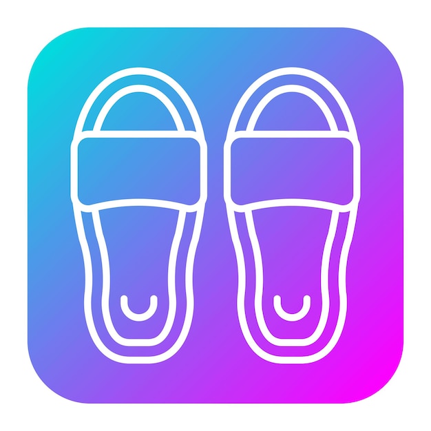El icono vectorial de zapatillas se puede usar para el conjunto de iconos del spa