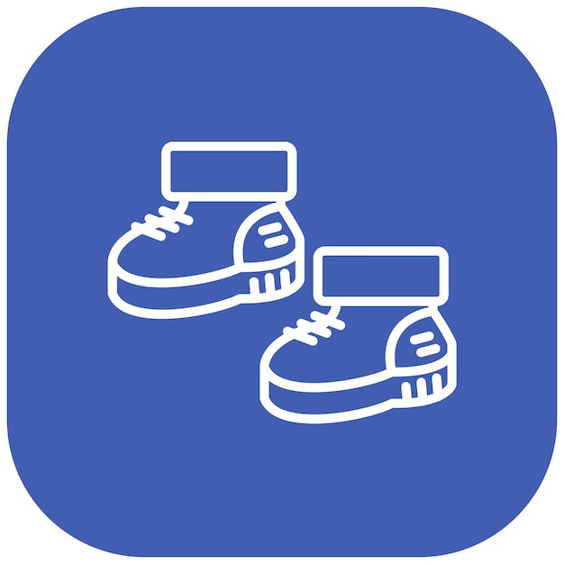 El icono vectorial de los zapatos para bebés se puede usar para el conjunto de iconos de la ducha para bebés