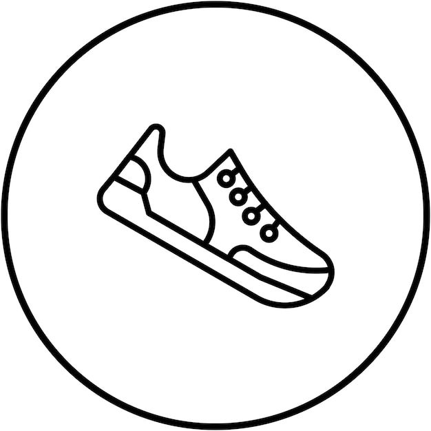 El icono vectorial de los zapatos de ejercicio se puede utilizar para el conjunto de iconos de la aplicación de entrenamiento