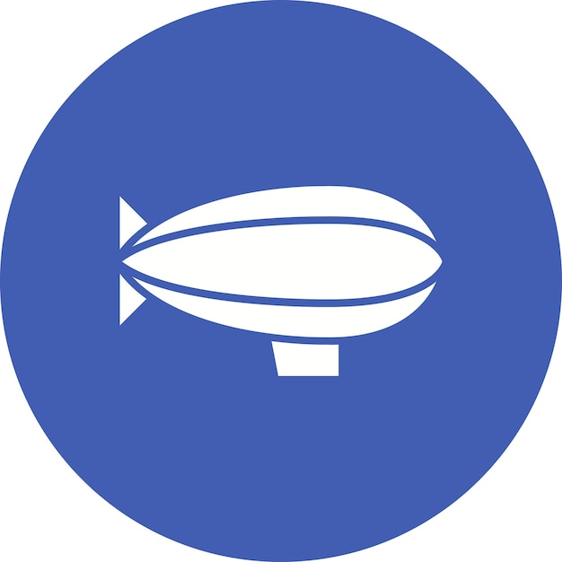 El icono vectorial de Zeppelin se puede usar para el conjunto de iconos de transporte