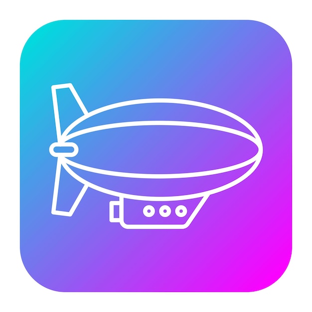 El icono vectorial de Zeppelin se puede usar para el conjunto de iconos de transporte