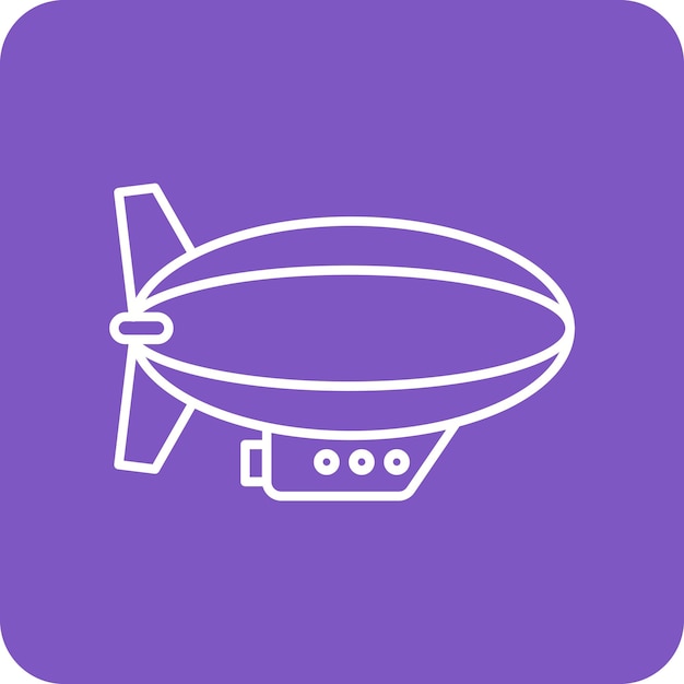 El icono vectorial de Zeppelin se puede usar para el conjunto de iconos de transporte