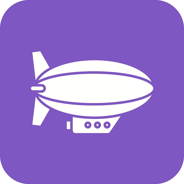 El icono vectorial de Zeppelin se puede usar para el conjunto de iconos de transporte