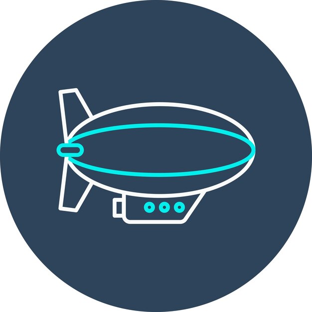 El icono vectorial de Zeppelin se puede usar para el conjunto de iconos de transporte