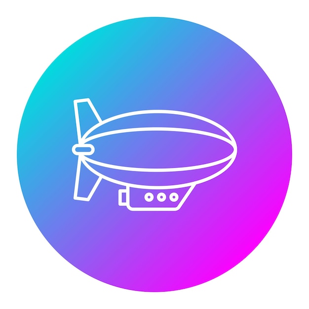 El icono vectorial de Zeppelin se puede usar para el conjunto de iconos de transporte