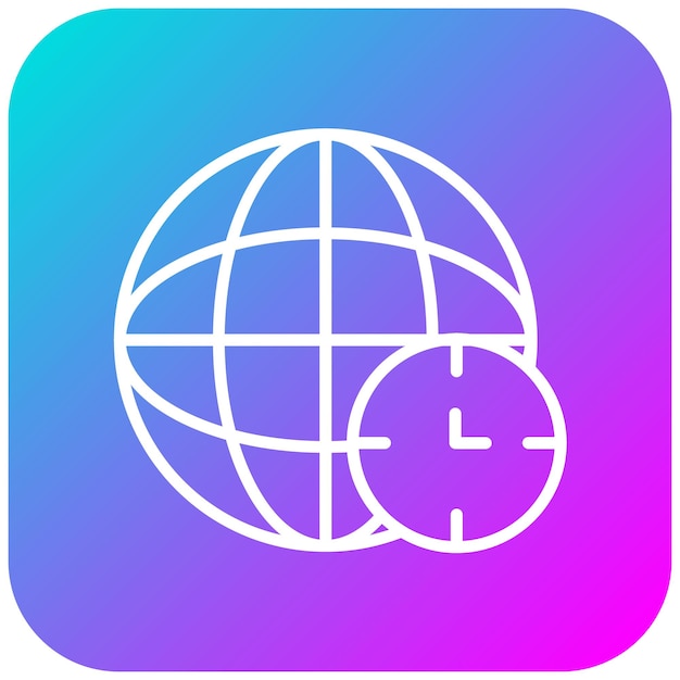 El icono vectorial de la zona horaria se puede utilizar para el conjunto de iconos de hora y fecha