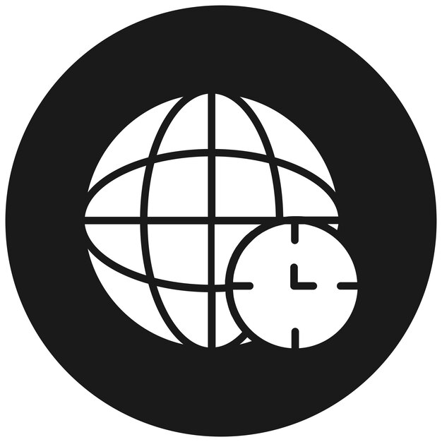 El icono vectorial de la zona horaria se puede utilizar para el conjunto de iconos de hora y fecha