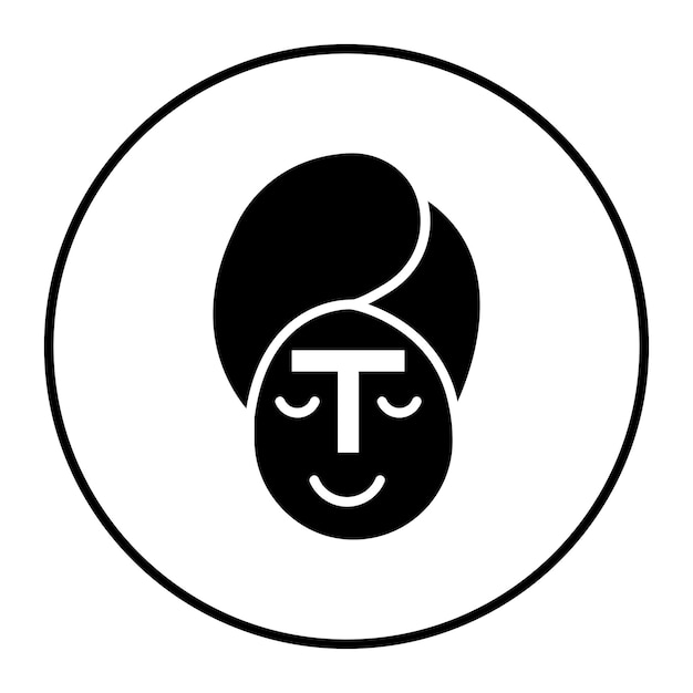 El icono vectorial de la zona T se puede utilizar para el conjunto de iconos de cuidado de la piel