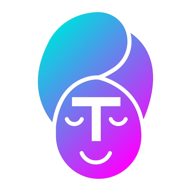 El icono vectorial de la zona T se puede utilizar para el conjunto de iconos de cuidado de la piel