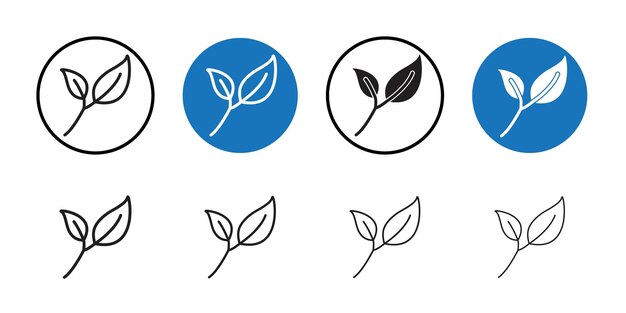 Icono vegano Colección de arte de líneas delgadas