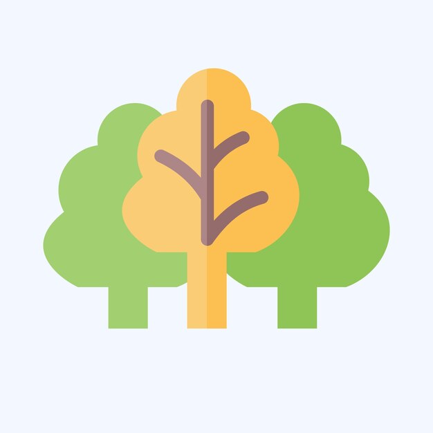 Icono Vegetación relacionada con el cambio climático símbolo estilo plano diseño simple