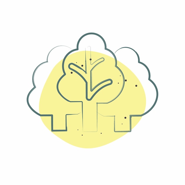 Icono Vegetación relacionada con el símbolo del cambio climático Color Spot Estilo diseño simple