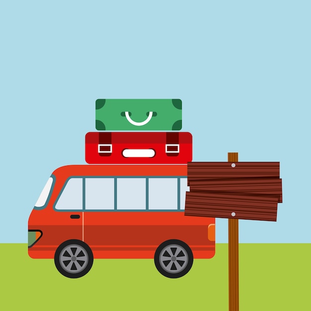 icono de vehículo de automóvil de viaje