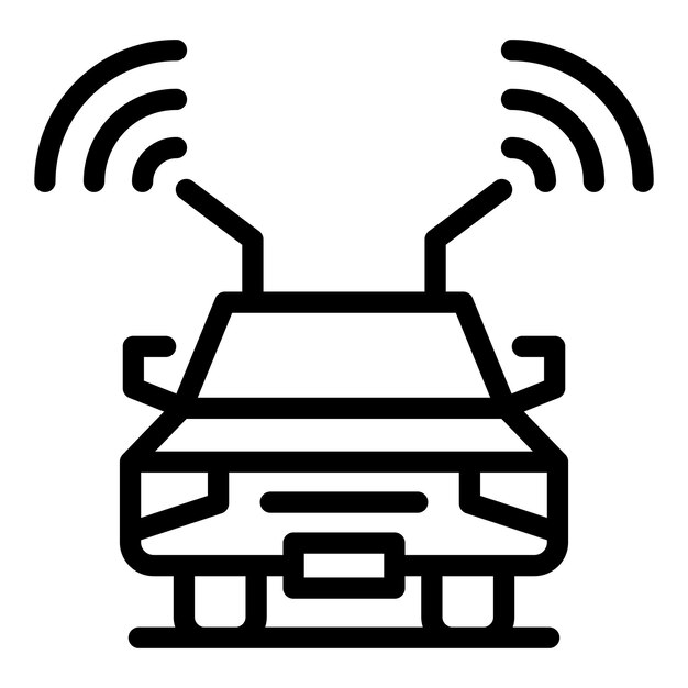 Icono de vehículo autónomo Contorno Icono de vector de vehículo autónomo para diseño web aislado sobre fondo blanco