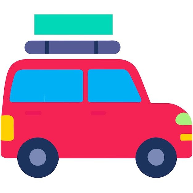icono de vehículo de viaje en estilo plano