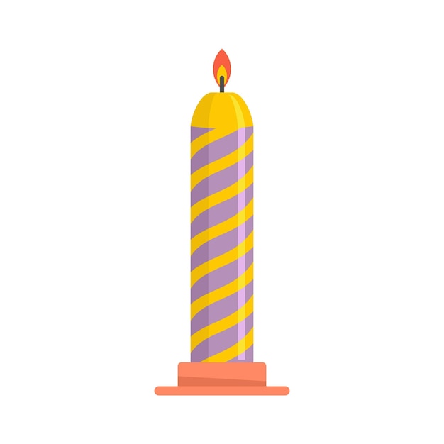 Icono de vela de cumpleaños Ilustración plana del icono de vector de vela de cumpleaños aislado sobre fondo blanco