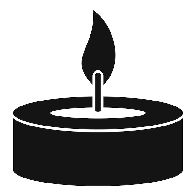 Icono de vela encendida Ilustración simple del icono de vector de vela encendida para diseño web aislado sobre fondo blanco