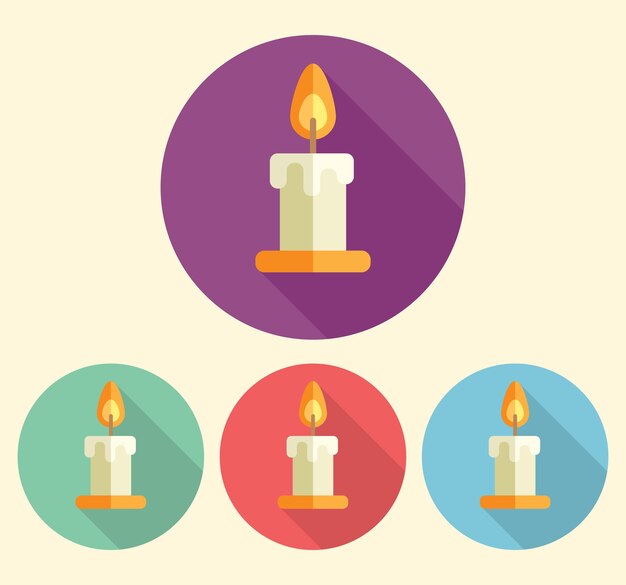 icono de vela en estilo plano
