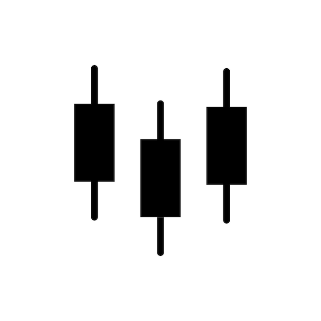 El icono de la vela del gráfico aislado sobre un fondo blanco