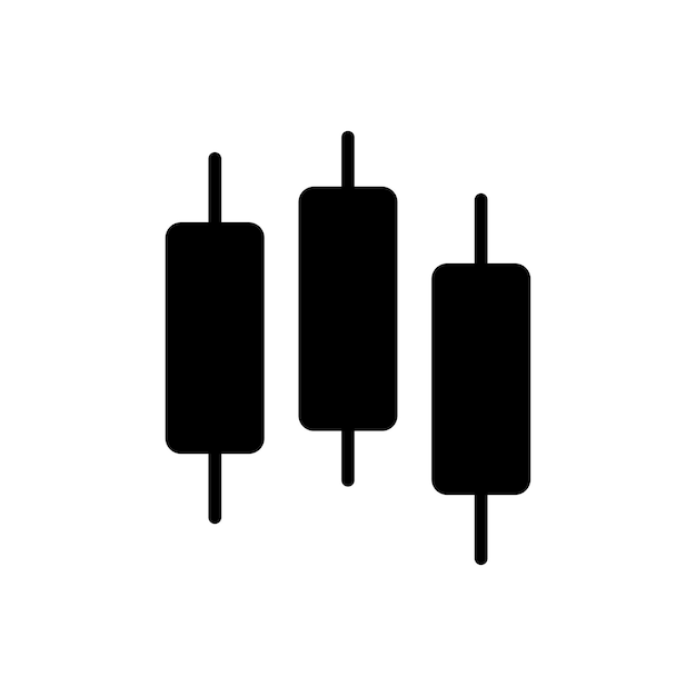 El icono de la vela del gráfico aislado sobre un fondo blanco