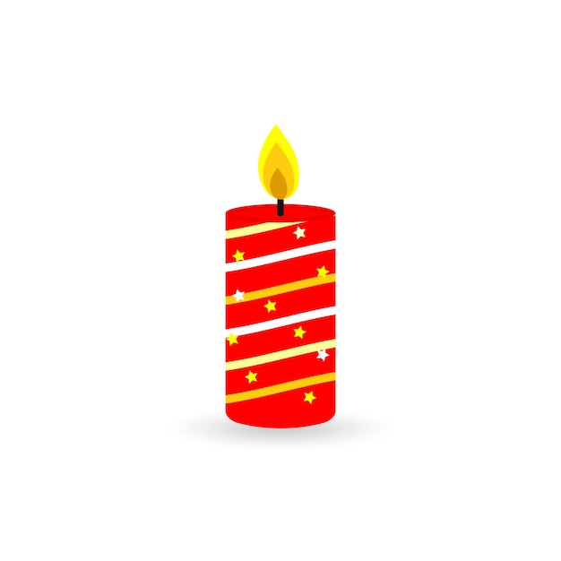 Icono de vela de Navidad Símbolo aislado de Navidad