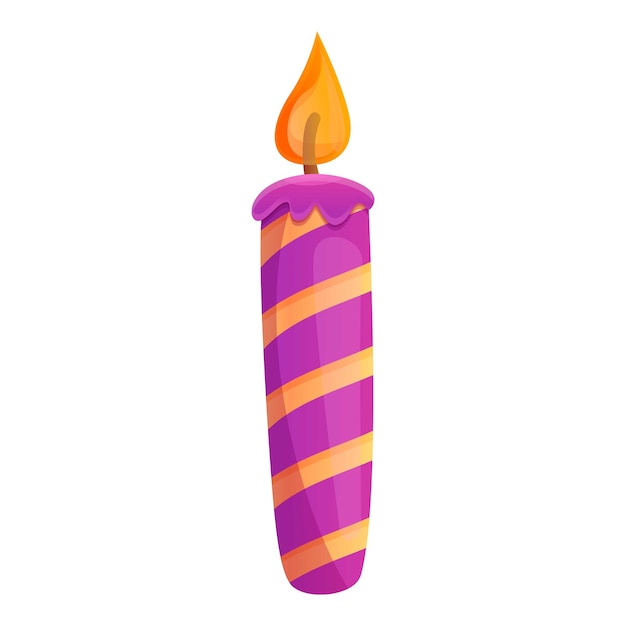 Icono de vela a rayas violetas Icono vectorial de vela de rayas violeta para el diseño web aislado sobre fondo blanco