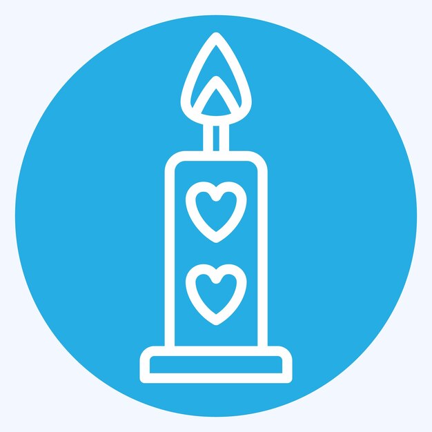 Icono Vela relacionada con el símbolo del Día de San Valentín ojos azules estilo diseño simple editable
