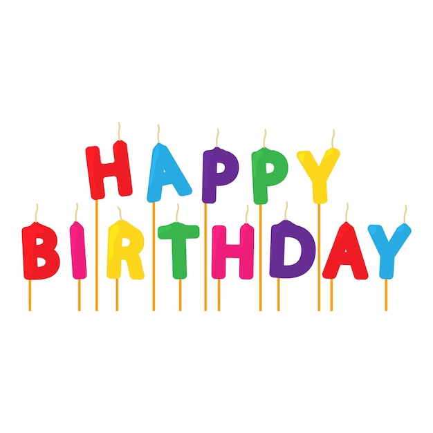Icono de velas coloridas de feliz cumpleaños Ilustración de dibujos animados de icono de vector de velas coloridas de feliz cumpleaños para web