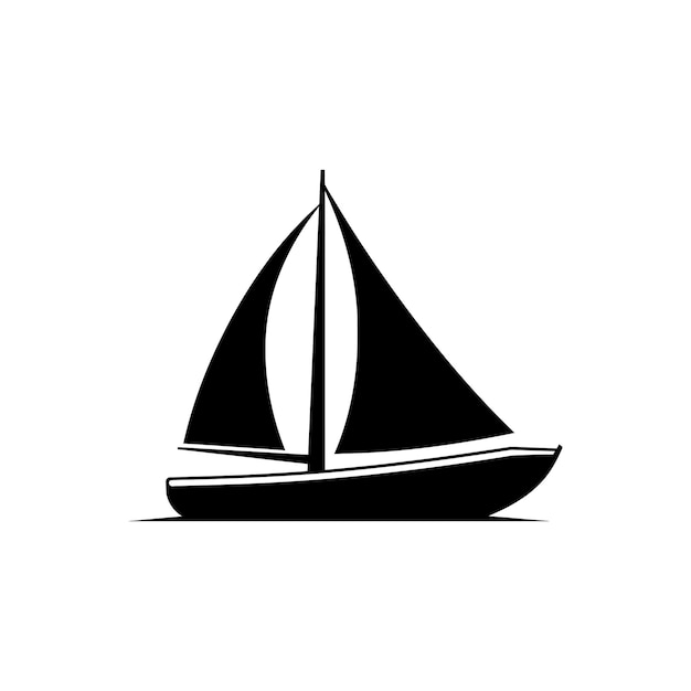 Icono de velero en fondo blanco Ilustración vectorial simple