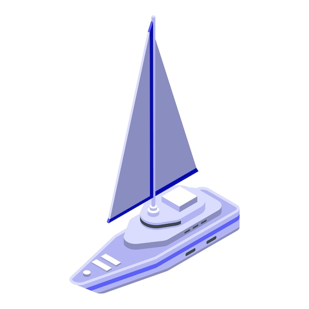 Icono de velero yate isométrico del icono de vector de velero yate para diseño web aislado sobre fondo blanco