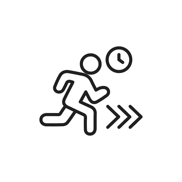 Icono de velocidad de ejecución Contorno delgado simple