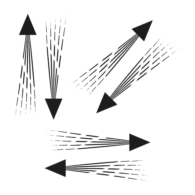 Icono de velocidad de flecha Símbolo de flecha dinámica Líneas de movimiento rápido Elemento gráfico vectorial
