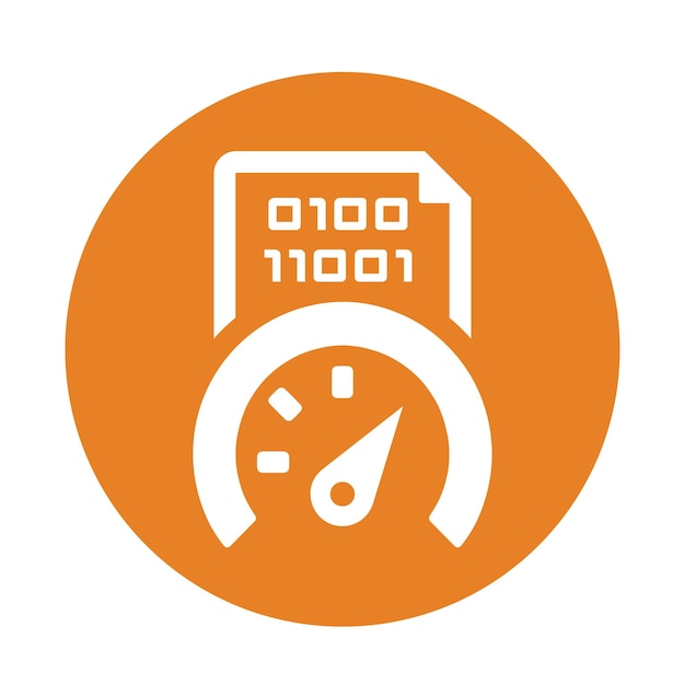 Icono de velocidad de generación Diseño vectorial de color naranja