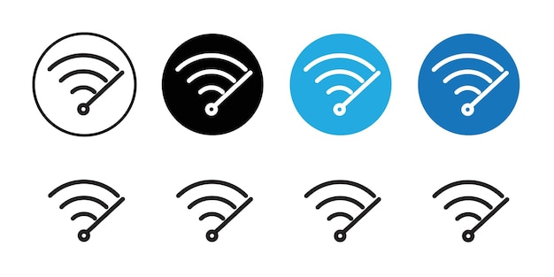 Icono de velocidad Wi-Fi Ilustración plana de línea delgada