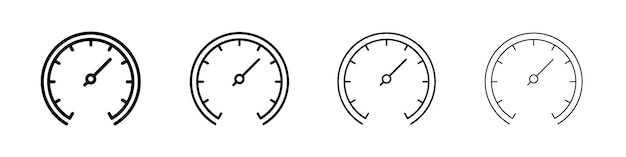 Ícono del velocímetro del automóvil Signo ilustrativo plano
