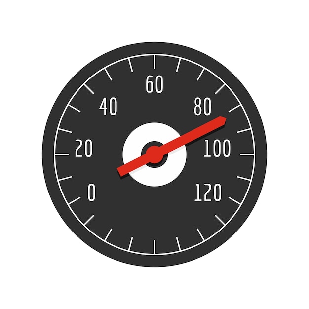 Icono de velocímetro de bicicleta Ilustración plana del icono de vector de velocímetro de bicicleta para web aislado en blanco