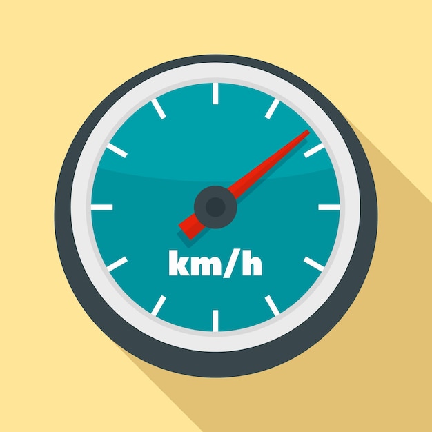 Icono del velocímetro del coche Ilustración plana del icono de vector del velocímetro del coche para diseño web