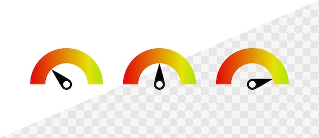 icono de velocímetro con indicador de flecha tacómetros medidor de satisfacción control deslizante de nivel de calificación