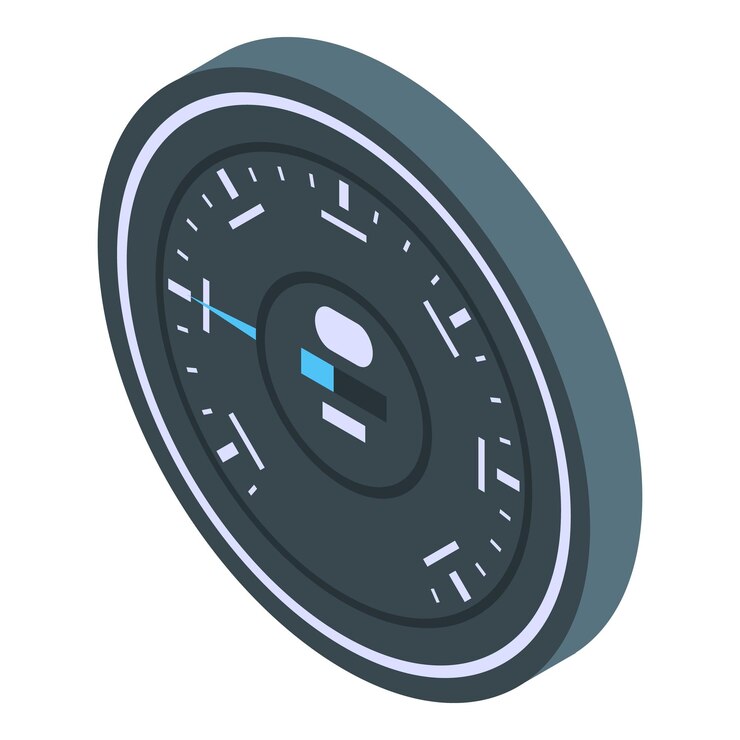Vector icono de velocímetro isométrico del icono de vector de velocímetro para diseño web aislado sobre fondo blanco
