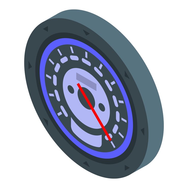 Vector icono de velocímetro de milla isométrico de icono de vector de velocímetro de milla para diseño web aislado sobre fondo blanco